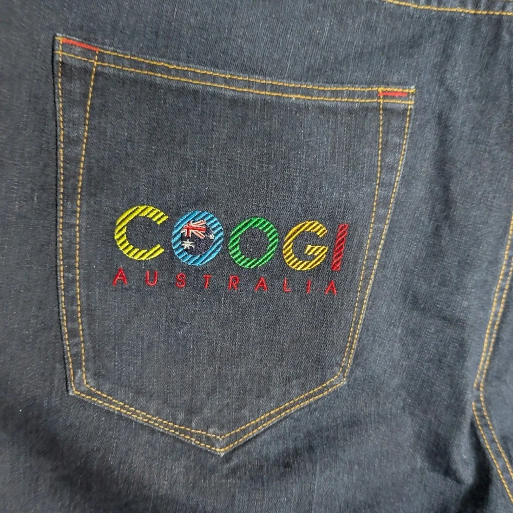 Coogi Denim Shorts Mens 44 Blue Embroidered Logo Baggy Hip Hop Y2K Streetwear